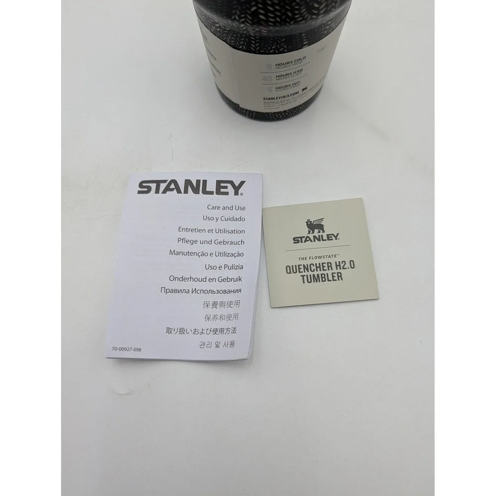 Stanley Calla Quencher H2.0 Tumbler 30oz Black Serpent Handle Straw Insulated